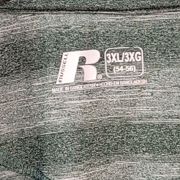 Oregon Ducks Polo Shirt Mens 3XL Green / Gray Stripe Russell Duck Logo - Picture 4 of 11